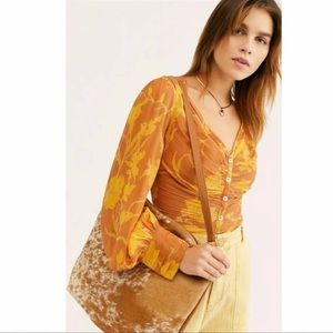 Free People Primecut Hobo Cowhide Leather Handbag